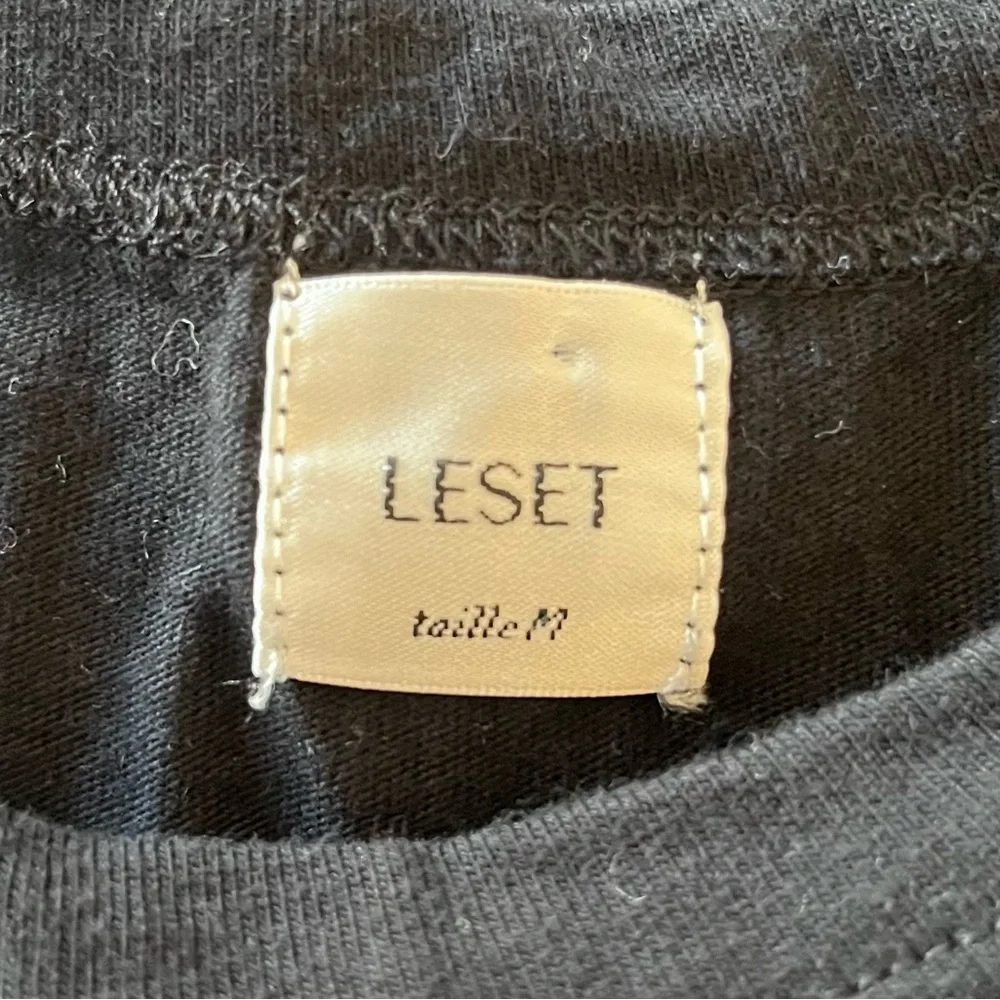 Leset Margo Black Sleeveless Cotton Cropped Crew Neck Tank Top EUC Size M - Picture 8 of 11